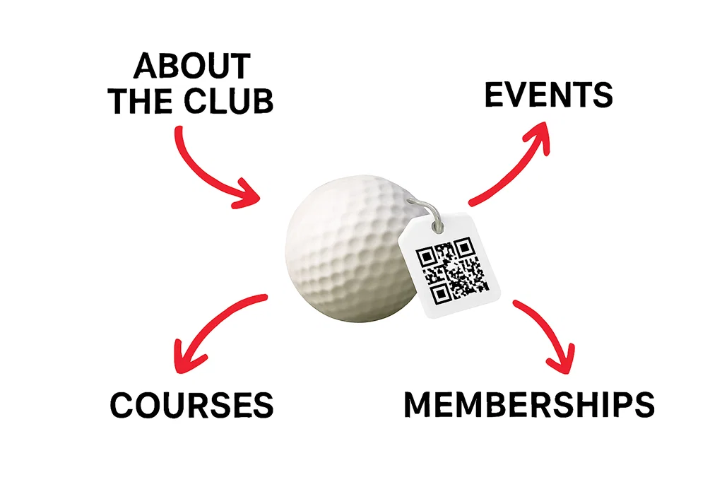 Golf ball with a QR code