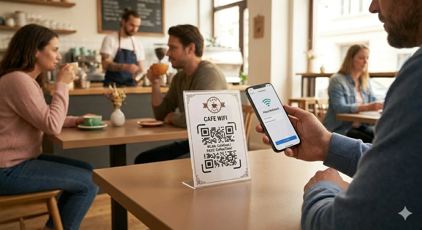 WIFI QR code for restaurants and cafés