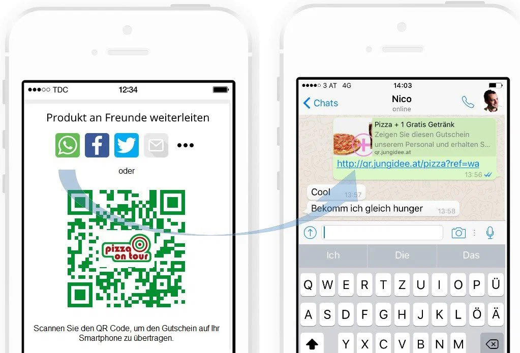 Share product with QR code via WhatsApp