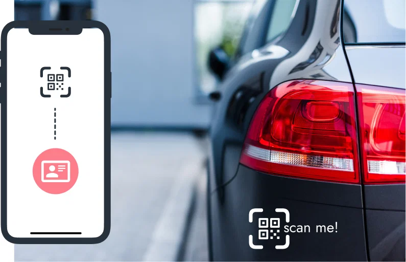 Su tarjeta de visita digital como código QR en el coche