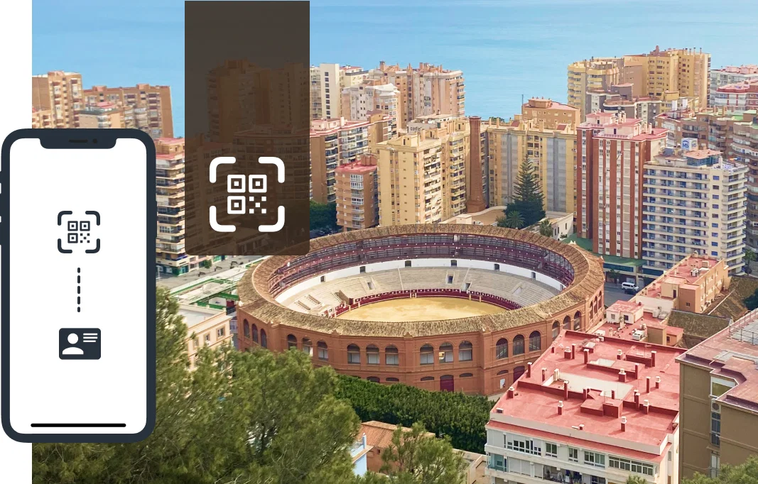 QR codes for digital business cards in the stadium