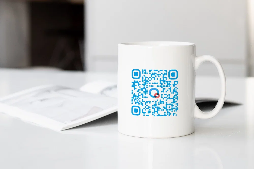 Mug avec code QR et logo de l