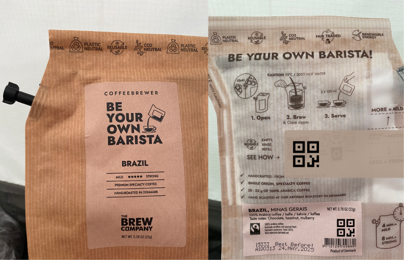 QR code on product packaging