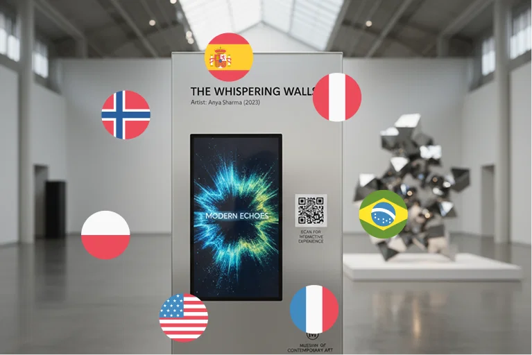 Multilingual QR codes for artworks