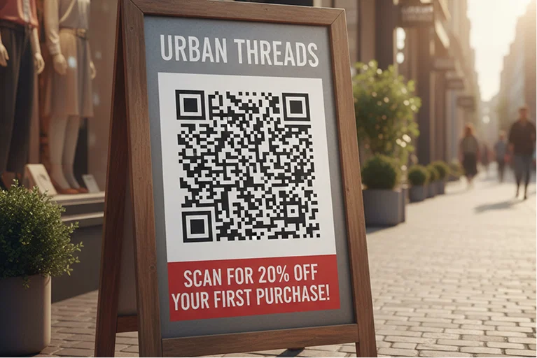 Voucher QR code for retail
