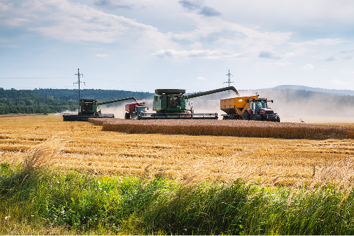 Agricultural equipment in use